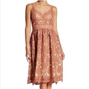 Champagne & Strawberries Blush Pink Lace Dress Medium Homecoming